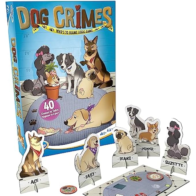 ثينك فان لعبة Dog Crimes Logic لعبة جذابة للأطفال والكبار موضوع المباحث الممتع الذاكرة ومنشئ مهارات التفكير عمل فني فريد مناسب للأعمار من 8 سنوات فما فوق - Image 1