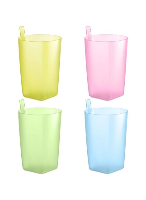 silvercnc Children Sippy Cup 4Pcs Toddler Sip Cups with Built in Straw Kids Drink Cups with Straws