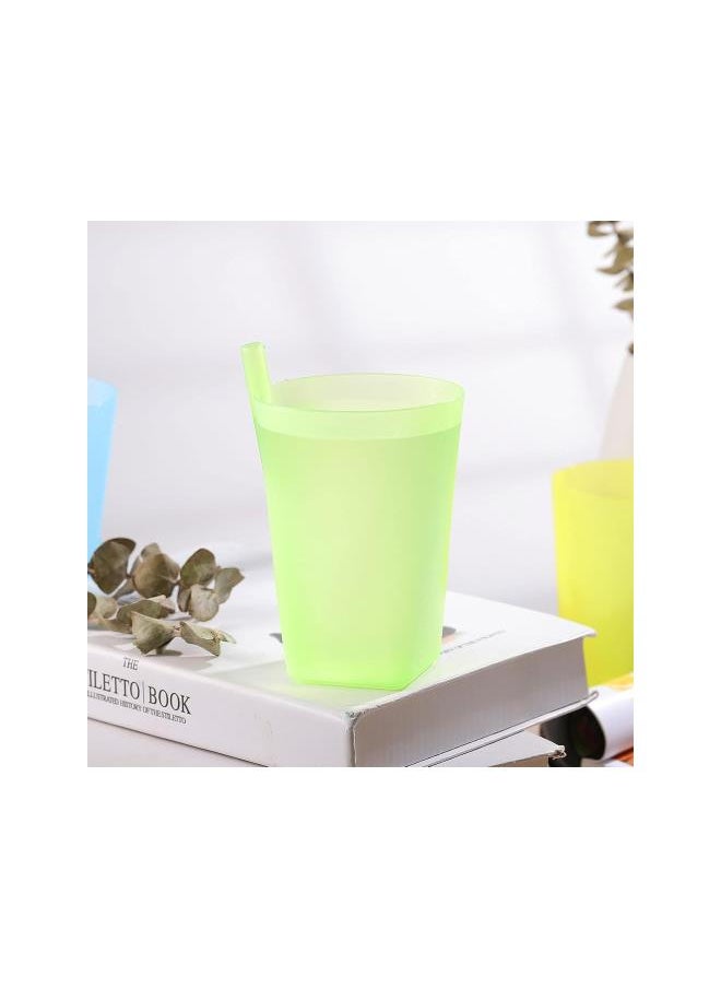 silvercnc Children Sippy Cup 4Pcs Toddler Sip Cups with Built in Straw Kids Drink Cups with Straws