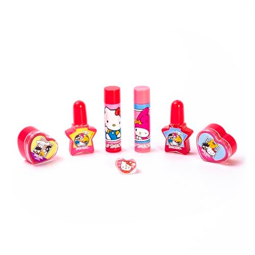 Lip Smacker Hello Kitty Nail Polish & Flavored Lip Balm Makeup Tote - Moisturizing Balms, Colorful Nail Polishes, Sanrio Accessory Ring, Stylish Tote Bag, Perfect Glam Gift for Hello Kitty Lovers - Image 2
