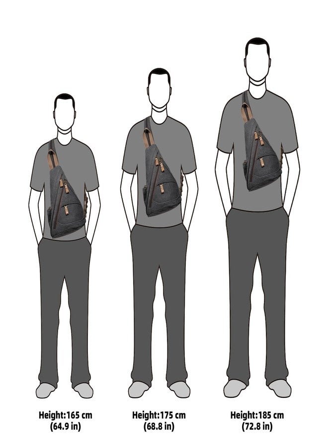KL928 Canvas Sling Bag - Small Crossbody Backpack Shoulder Casual Daypack Rucksack for Men Women(Small Version, Black) - Image 5