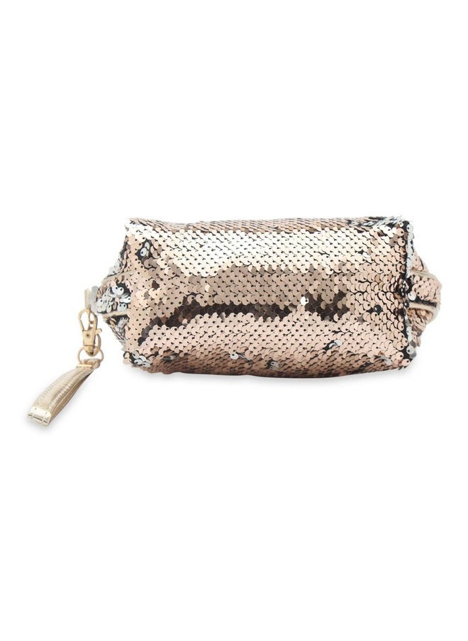 NFI essentials NFI essentials Women's And Girl's Sequin Design Stylish Pouches For Makeup Accessories; Cosmetic Make Up Pouch, Travelling Stylish Pouch For Women, 13.5 Cm, Gold  - Image 5