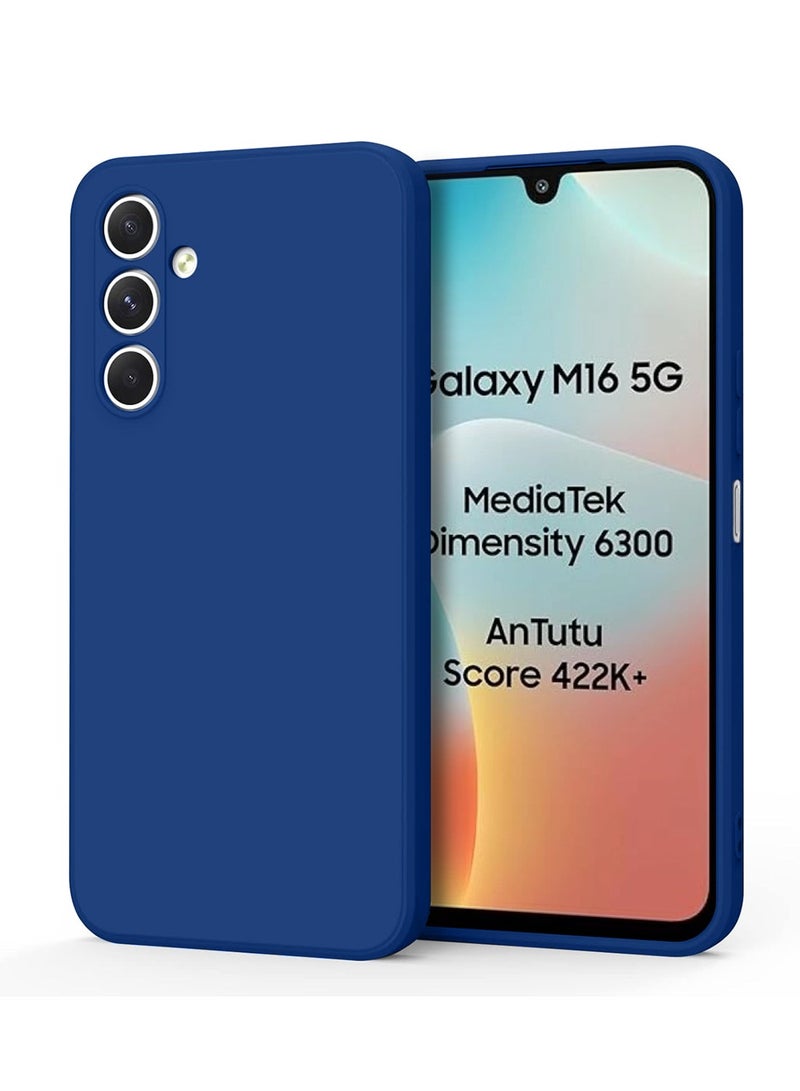 Wtech Samsung Galaxy M16 5G / Samsung Galaxy F16 5G 2025 Premium Soft Liquid Silicone Case Cover (MCRPSN) - Navy Blue - Image 1
