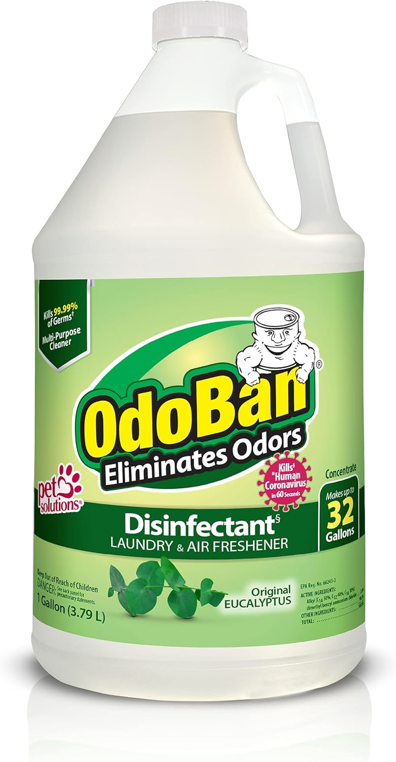 ODOBAN Multipurpose Cleaner Concentrate, 1 Gal, Original Eucalyptus Scent - Odor Eliminator, Disinfectant, Flood Fire Water Damage Restoration - Image 1