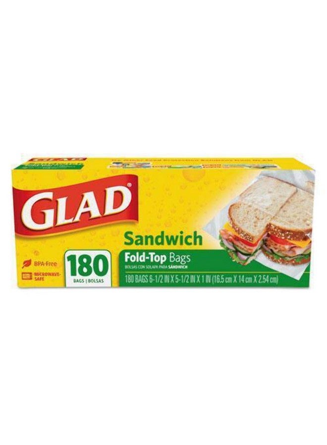 غلاد أكياس ساندويتش بلاستيكية قابلة للطي من Glad، 180 كيسًا - Image 5