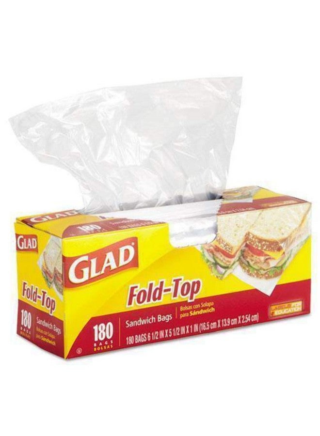 غلاد أكياس ساندويتش بلاستيكية قابلة للطي من Glad، 180 كيسًا - Image 4