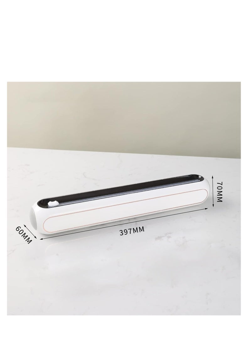 CityRiya-Long Cling film cutter, Wall-Mounted Dispenser for Aluminum Foil & Wax Paper, Reusable Food Wrap Cutter with One-Touch Blade, Kitchen Storage Organizer (Fits Cling Film/Baking Paper/Foil Rolls) - Image 2