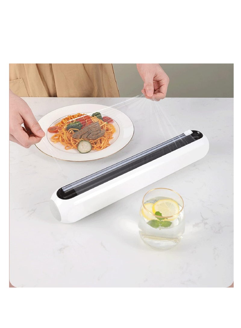 CityRiya-Long Cling film cutter, Wall-Mounted Dispenser for Aluminum Foil & Wax Paper, Reusable Food Wrap Cutter with One-Touch Blade, Kitchen Storage Organizer (Fits Cling Film/Baking Paper/Foil Rolls) - Image 3