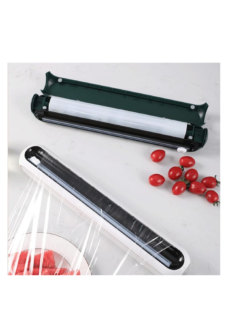 CityRiya-Long Cling film cutter, Wall-Mounted Dispenser for Aluminum Foil & Wax Paper, Reusable Food Wrap Cutter with One-Touch Blade, Kitchen Storage Organizer (Fits Cling Film/Baking Paper/Foil Rolls) - Image 4