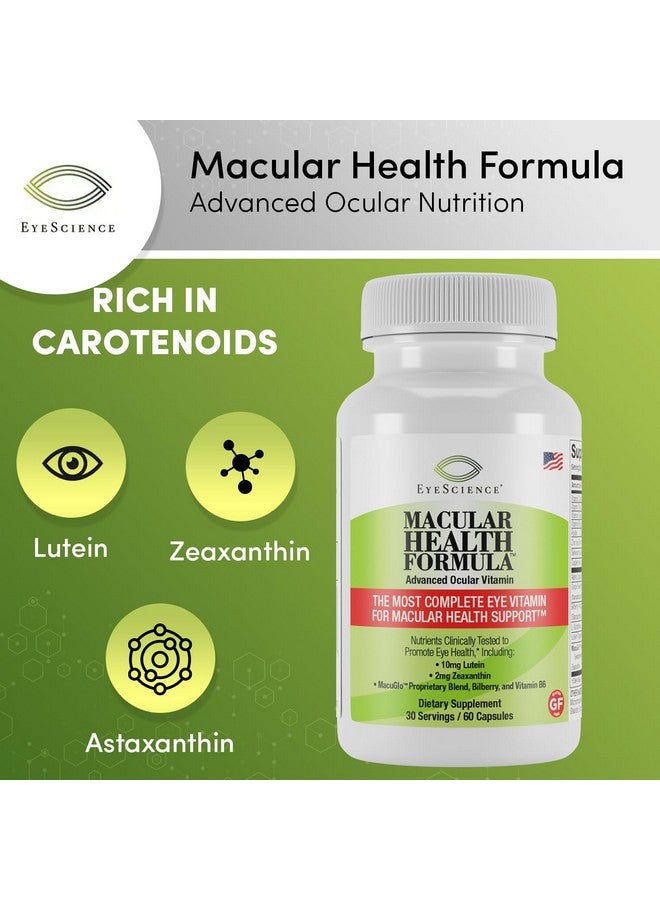 EyeScience Macular Health Beyond AREDS2 Formula, Advanced Ocular Vitamin - Containing Lutein, Zeaxanthin, Bilberry, and Vitamins C, D, E, and B6 (30 Day Supply) - Image 2