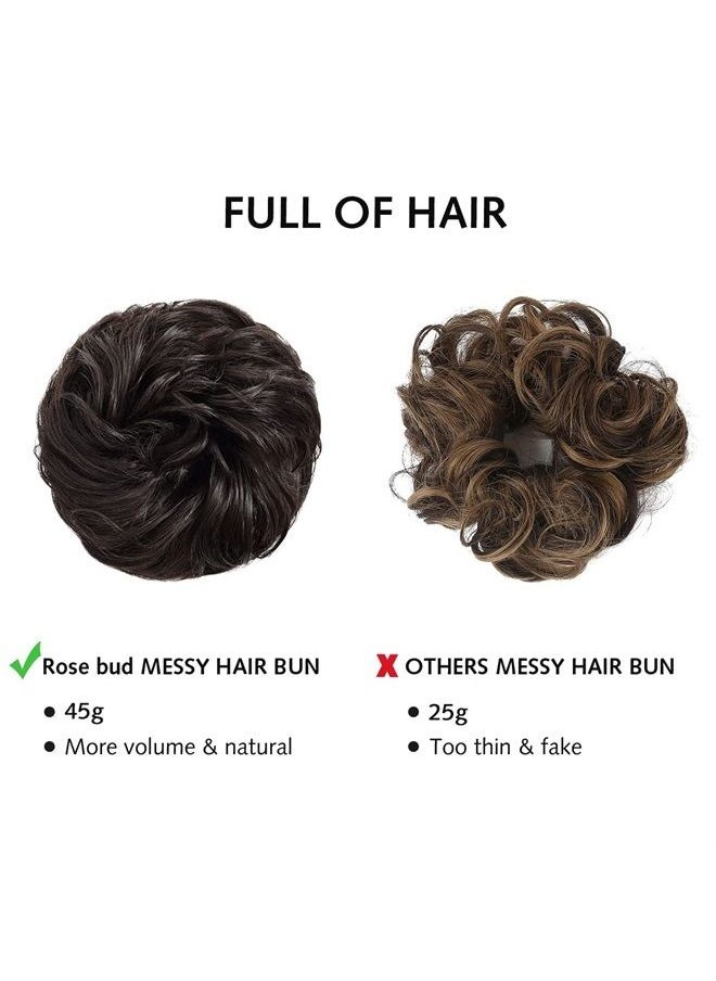 Rose bud Messy Bun Hair Pieces For Women Hair Bun Extension Updo Curly Messy Bun Scrunchie  - Image 4