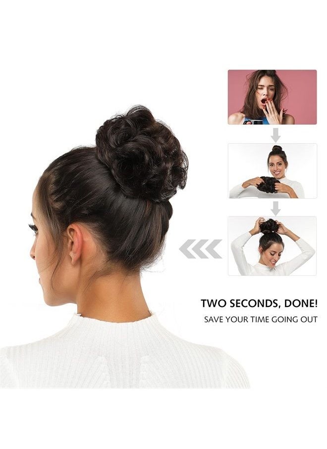Rose bud Messy Bun Hair Pieces For Women Hair Bun Extension Updo Curly Messy Bun Scrunchie  - Image 5