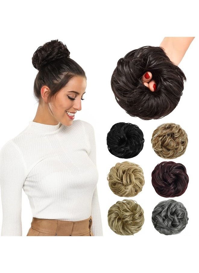 Rose bud Messy Bun Hair Pieces For Women Hair Bun Extension Updo Curly Messy Bun Scrunchie  - Image 1
