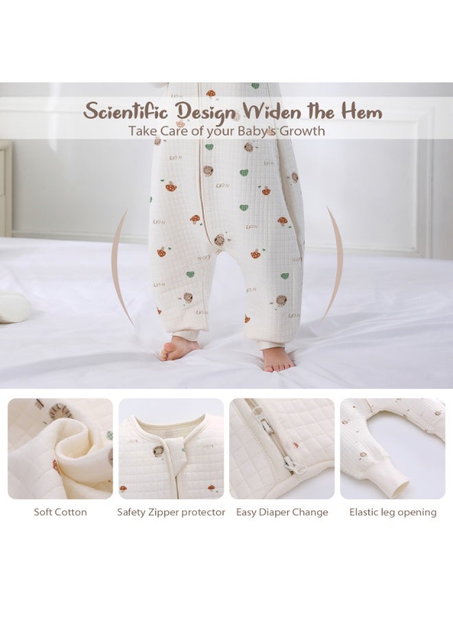 Miracle Baby 1.5Tog Sleeveless Baby Sleeping Bag With Leg Kids Soft Cotton Wearable Blankets Sleeping Sack with Zipper（Mushroom and Lion） - Image 3