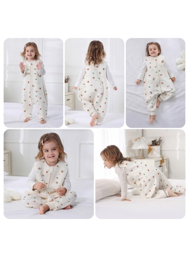 Miracle Baby 1.5Tog Sleeveless Baby Sleeping Bag With Leg Kids Soft Cotton Wearable Blankets Sleeping Sack with Zipper（Mushroom and Lion） - Image 4