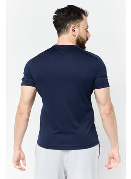 Reebok Men Sportswear Fit Short Sleeves Training T-shirt, Navy Blue  - Image 3