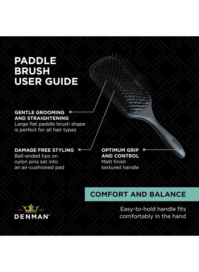 DENMAN فرشاة شعر كبيرة (سوداء) لتجفيف الشعر وفك التشابك - تصفيف مريح وفرد وتنعيم - للنساء والرجال، D83 - Image 5