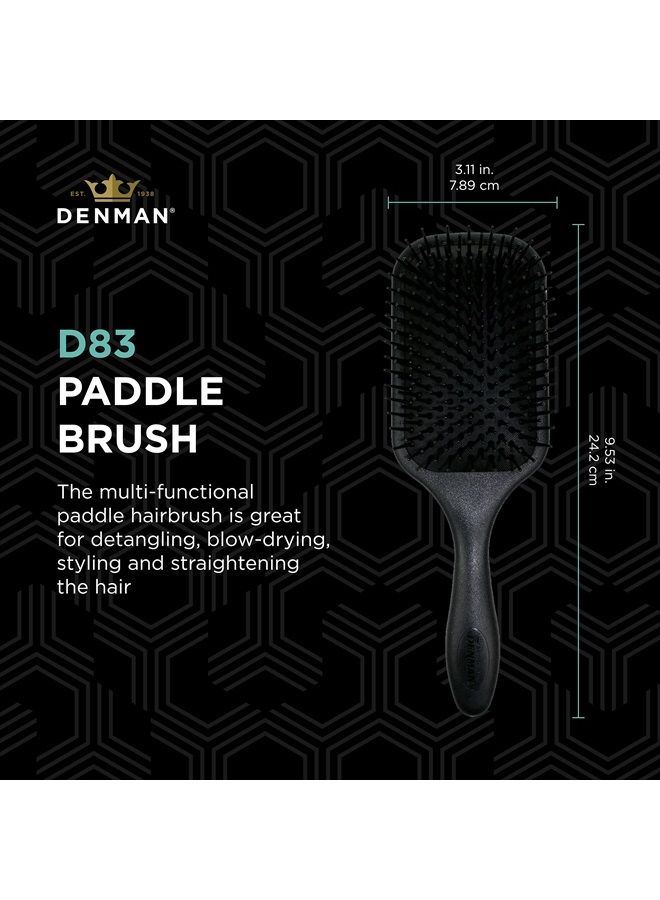 DENMAN فرشاة شعر كبيرة (سوداء) لتجفيف الشعر وفك التشابك - تصفيف مريح وفرد وتنعيم - للنساء والرجال، D83 - Image 2