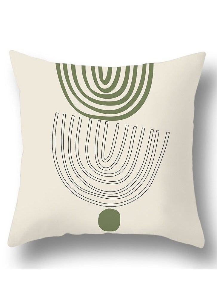 Y&D Green botanical abstract geometric print pillowcase pillow cover 45*45cm 
