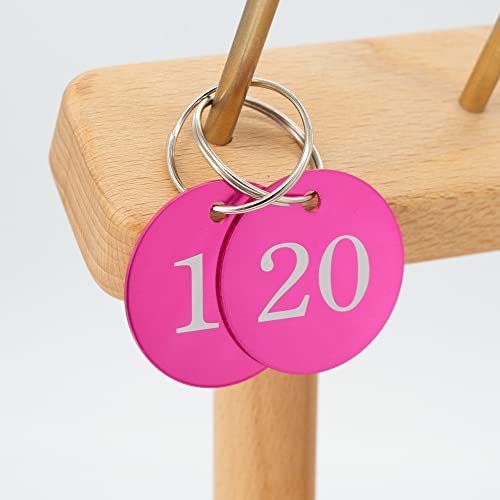 StayMax Round Aluminum Engraved Number Tags Key Tags ID Tags (1-10, Rose Red) - Image 5