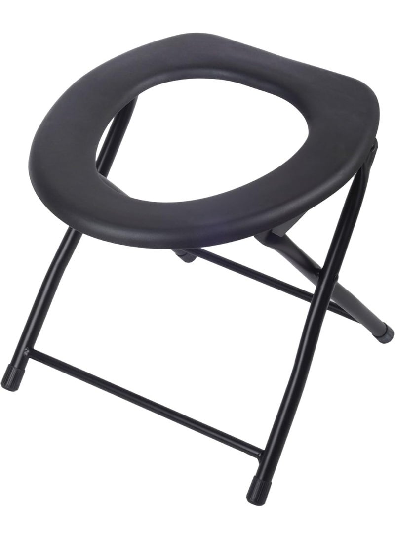 BJM Folding Commode Chair Portable Toilet Seat, 90kg Capacity - Image 1