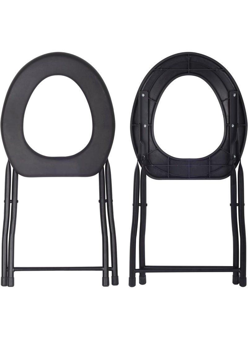 BJM Folding Commode Chair Portable Toilet Seat, 90kg Capacity - Image 2
