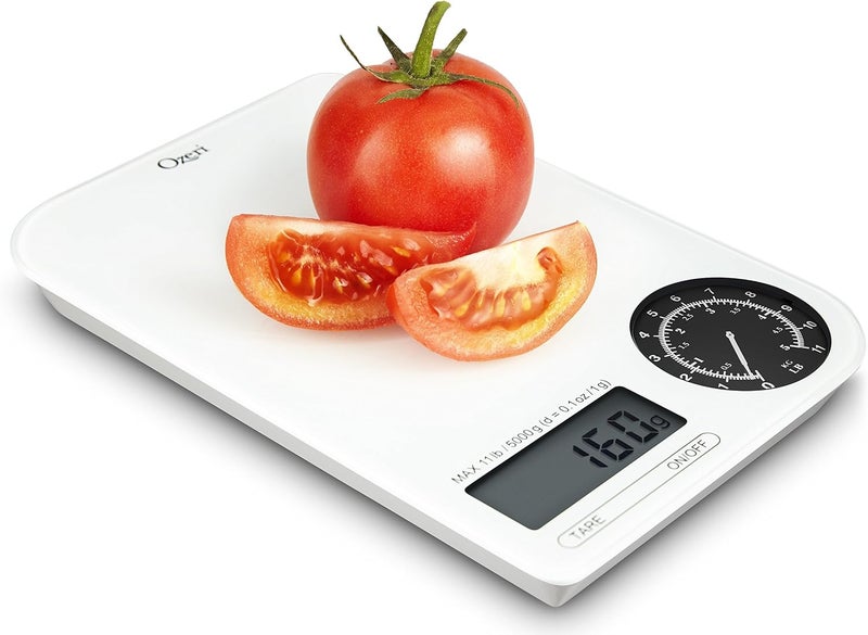 Ozeri ZK18-WB Rev Digital Kitchen Scale with Electro-Mechanical Weight Dial, Black Dial - Image 5
