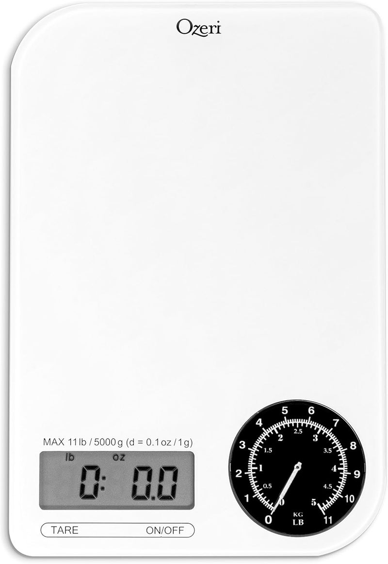 Ozeri ZK18-WB Rev Digital Kitchen Scale with Electro-Mechanical Weight Dial, Black Dial - Image 2