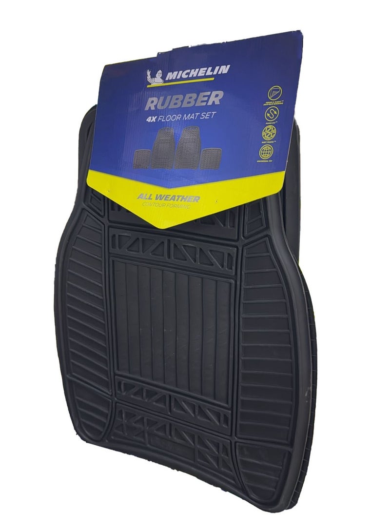 Michelin Michelin 98016 All Weather Rubber Mat Set - Black (4 Pieces)  - Image 1