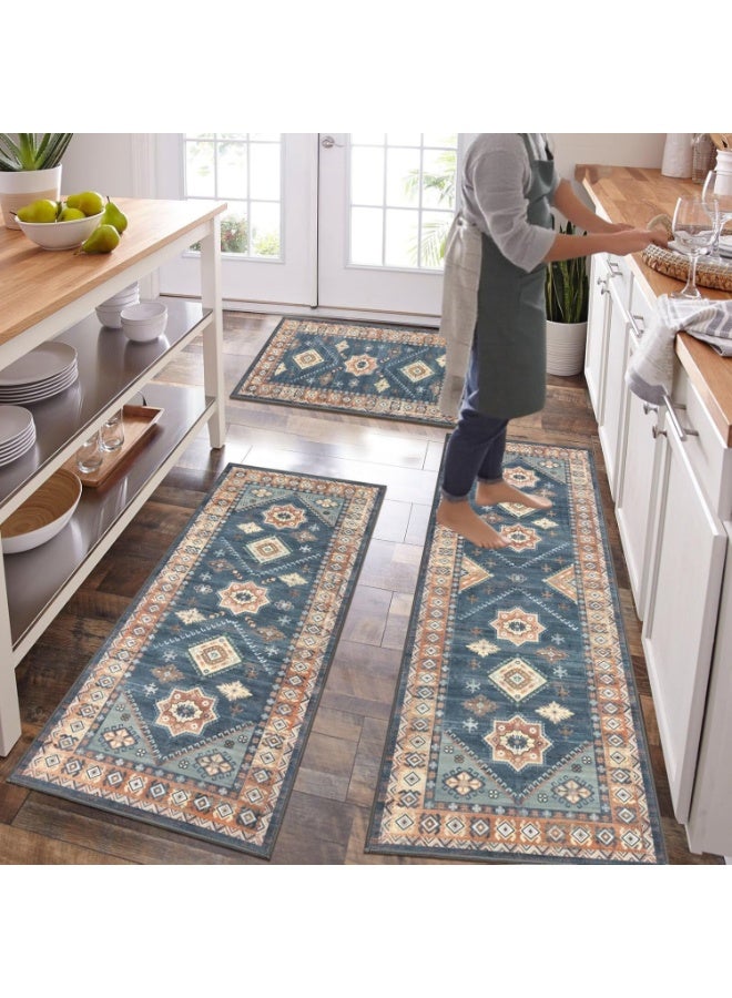 اكسيسن سجاد مطبخ للأرضيات 3 قطع، سجاد مطبخ مضاد للانزلاق قابل للغسل، سجادة مريحة للمنزل، المغسلة، الغسيل، الحمام (40*60 سم + 50*80 سم + 50*120 سم) - Image 1
