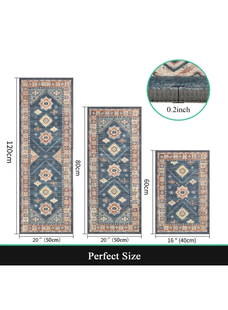 اكسيسن سجاد مطبخ للأرضيات 3 قطع، سجاد مطبخ مضاد للانزلاق قابل للغسل، سجادة مريحة للمنزل، المغسلة، الغسيل، الحمام (40*60 سم + 50*80 سم + 50*120 سم) - Image 2