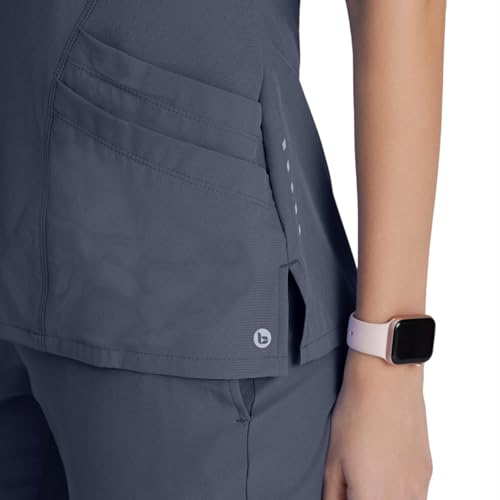 BARCO One Pulse Classic Fit Scrub Top for Women – Steel, 5-Pocket V-Neck Scrub Shirt w/ 360 Spandex Stretch, Moisture Wicking, Anti-Static and Quick-Shed – XL, Regular Fit - Image 5