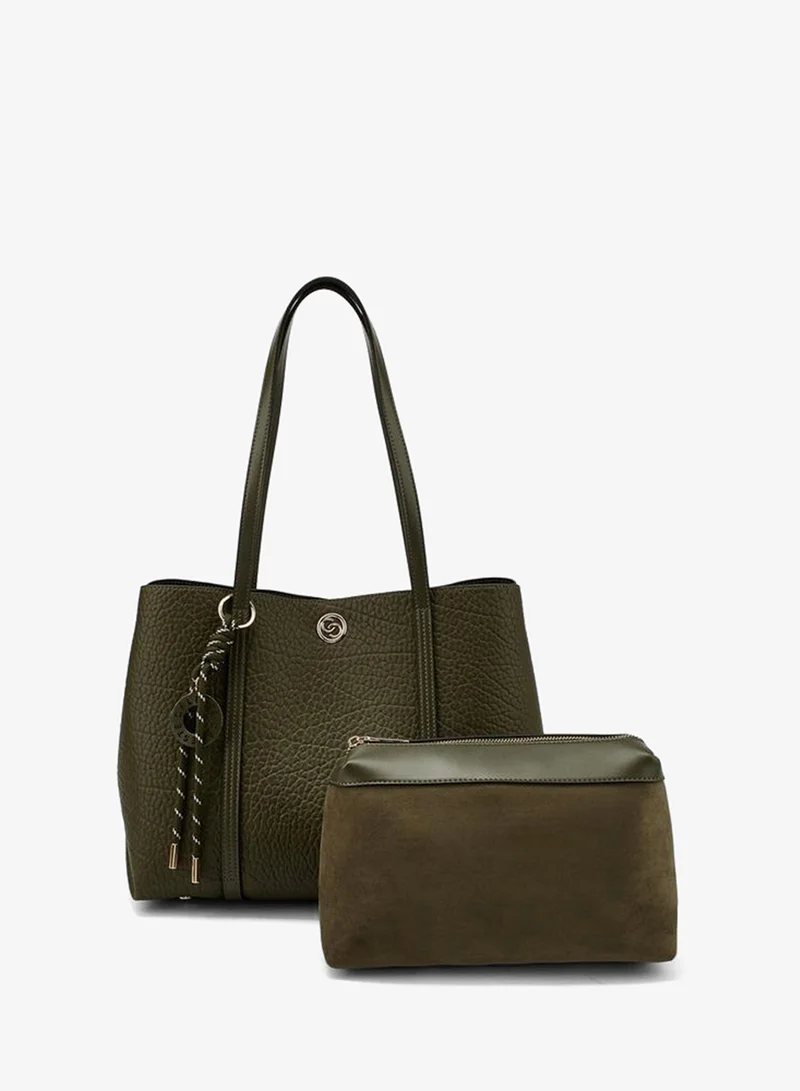 سيليست Textured Tote Bag With Pouch