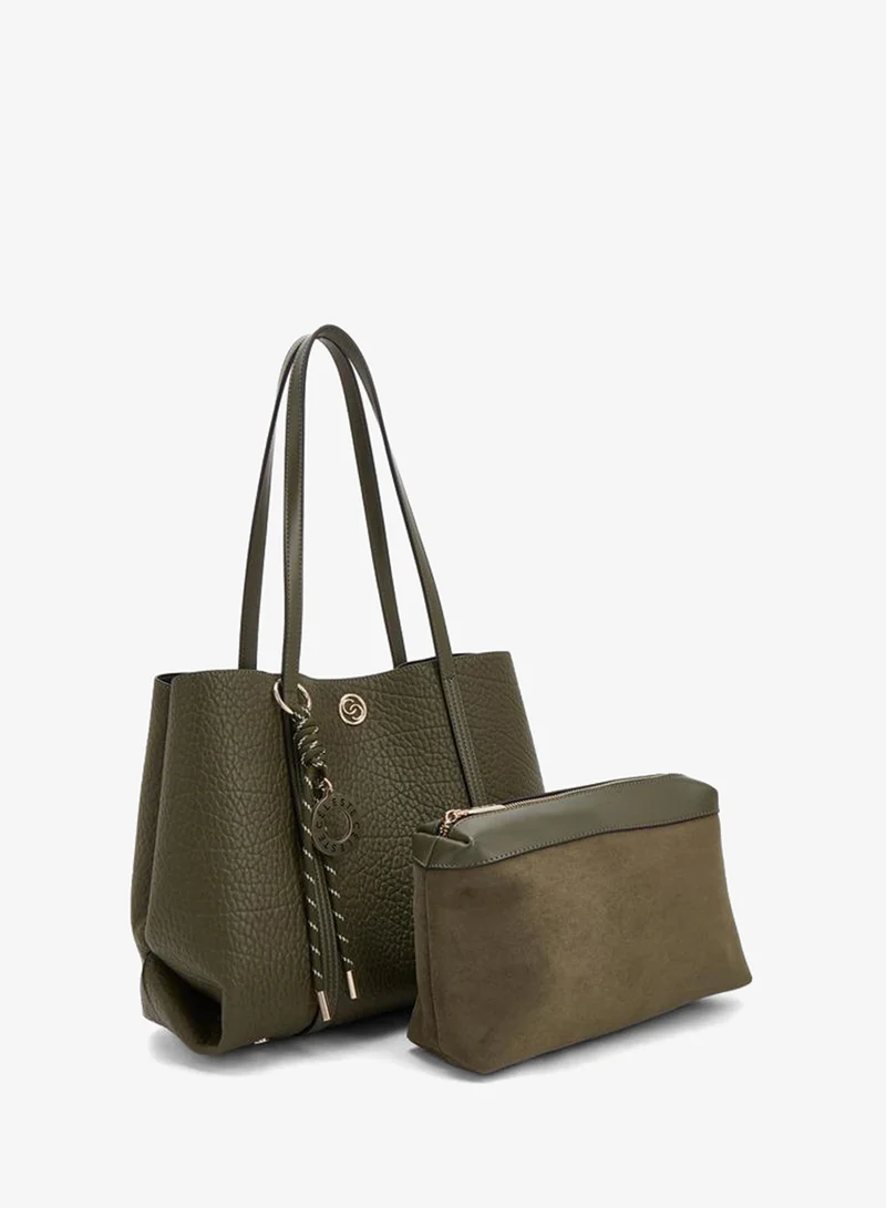 سيليست Textured Tote Bag With Pouch