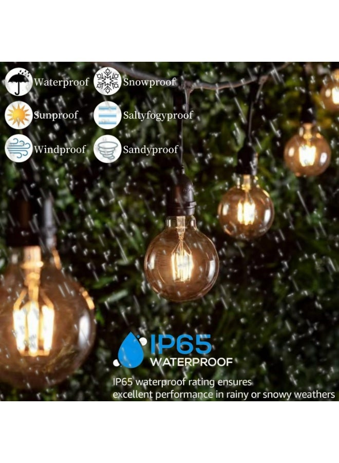 HUA QIANG WANG 33FT Outdoor String Lights, Electric Plug-In Festoon Lights 10 Meter 20Pcs G80 Globe LED Bulbs, Outdoor Waterproof Decorative Hanging Light String for Patio Garden Porch Yard - Image 4