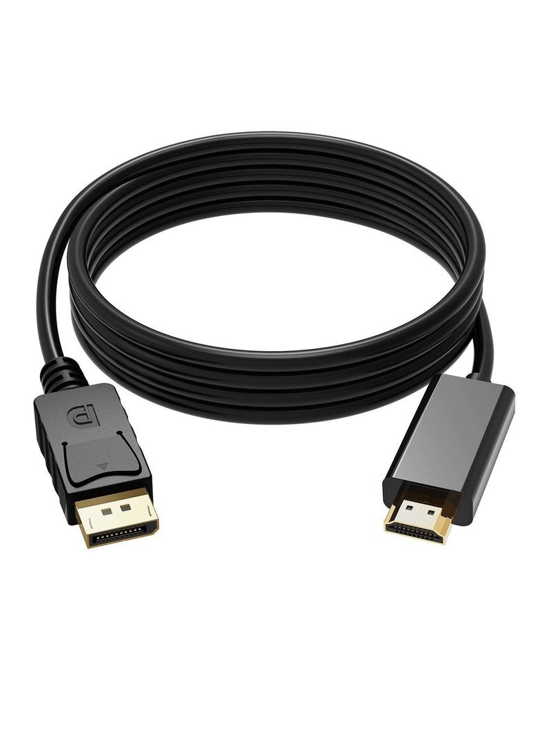 HDTV to HDMI Display Port Cable 3M(1920x1200)28AWG FHD 1080P Display Port Cable for Desktop Laptop PC, Black, 1.8M - Image 1