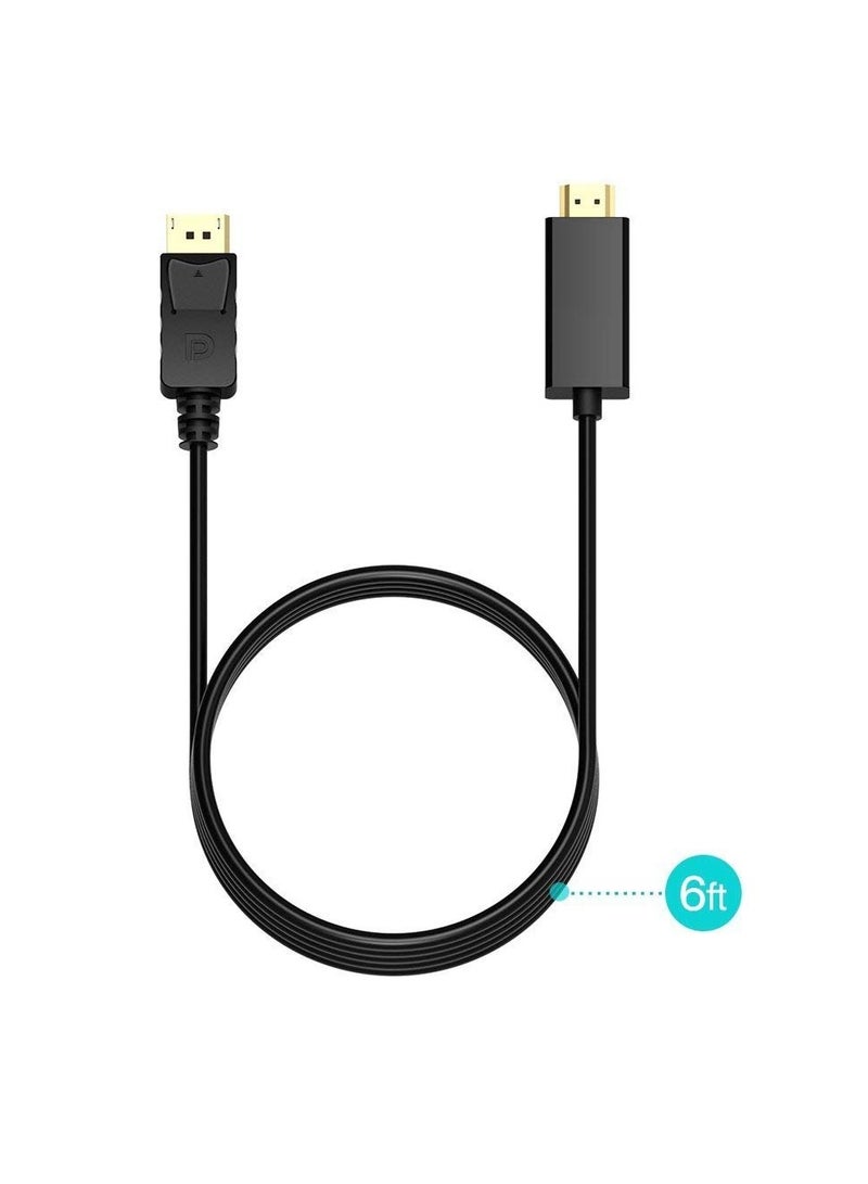 HDTV to HDMI Display Port Cable 3M(1920x1200)28AWG FHD 1080P Display Port Cable for Desktop Laptop PC, Black, 1.8M - Image 3