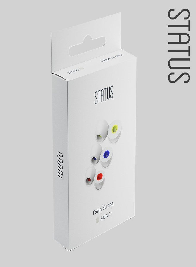 Status Audio Memory Foam Replacement Earbud Tips - for Between Pro and Between 3ANC Earbuds [Bone (White)] - Image 2