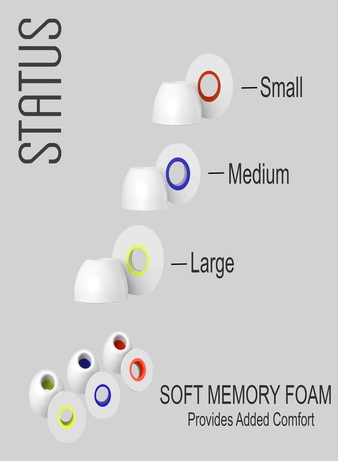 Status Audio Memory Foam Replacement Earbud Tips - for Between Pro and Between 3ANC Earbuds [Bone (White)] - Image 3