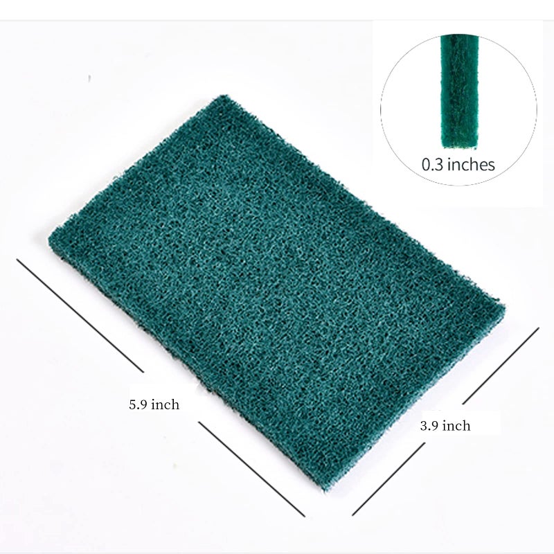 GUEICN Heavy Duty Scour Pads Sponge Dish Scrubber Non-Scratch Green Reusable Household Scrub Pads for Kitchen and Dish Cleaning Tool (12Pcs) - Image 2