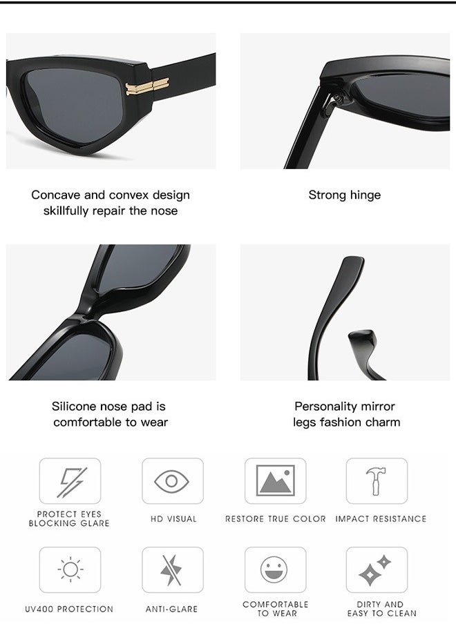 AZorb Cat Eye Sunglasses Women Men Oval Vintage Sun Glasses for Women's Men's Polarized Sunglass Mens Ladies Shades Retro Fashion Trendy UV400 Protection Eyewear  - Image 3