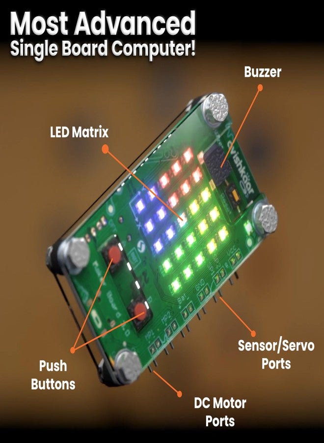 Avishkaar Maker Board 3.0 Single Board Computer for Kids | AI & Robotics Coding Board with Motor Drivers, Sensor Ports, Bluetooth, Block & Python Coding | School STEM Lab Kit CBSE ICSE Aligned - Image 2