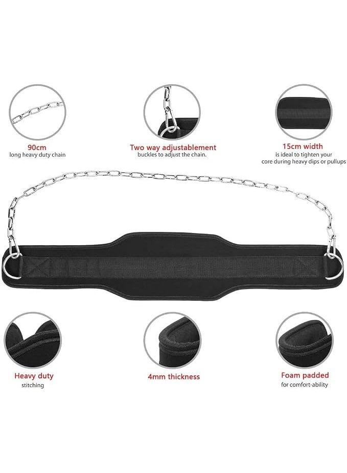 Fitness Dipping Weight Lifting Belt with Chain, Half Length - Image 5