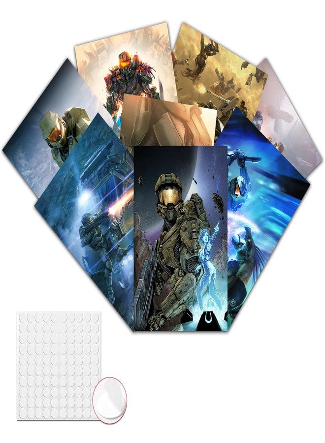 Pounchi Shooting Video Game Posters (8 Pcs with Glue Dots) 11.2" x 16.5" Cartoon HD Printing Poster Unframed Version for Room Bedroom Club Wall Art Decor for Teens - Image 1