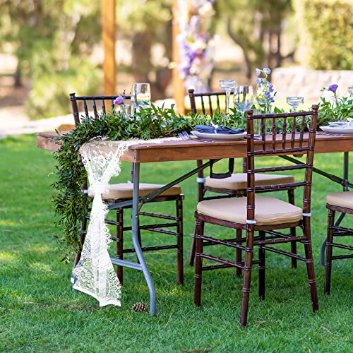 Coume 12 Pack Lace Table Runner 14 x 120 Inch White Rustic Lace Fabric Table Runners with Rose Embroidered Floral for Wedding Bridal Vintage Boho Table Runners Thanksgiving Christmas Party Decoration - Image 5