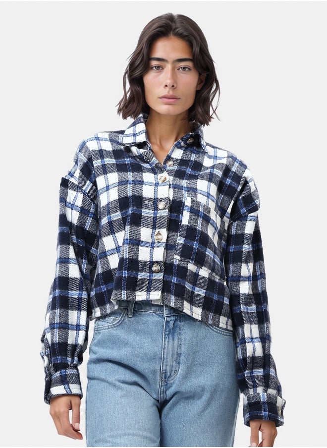 RAVIN Long Sleeves Tartan Short Shirt  - Image 1