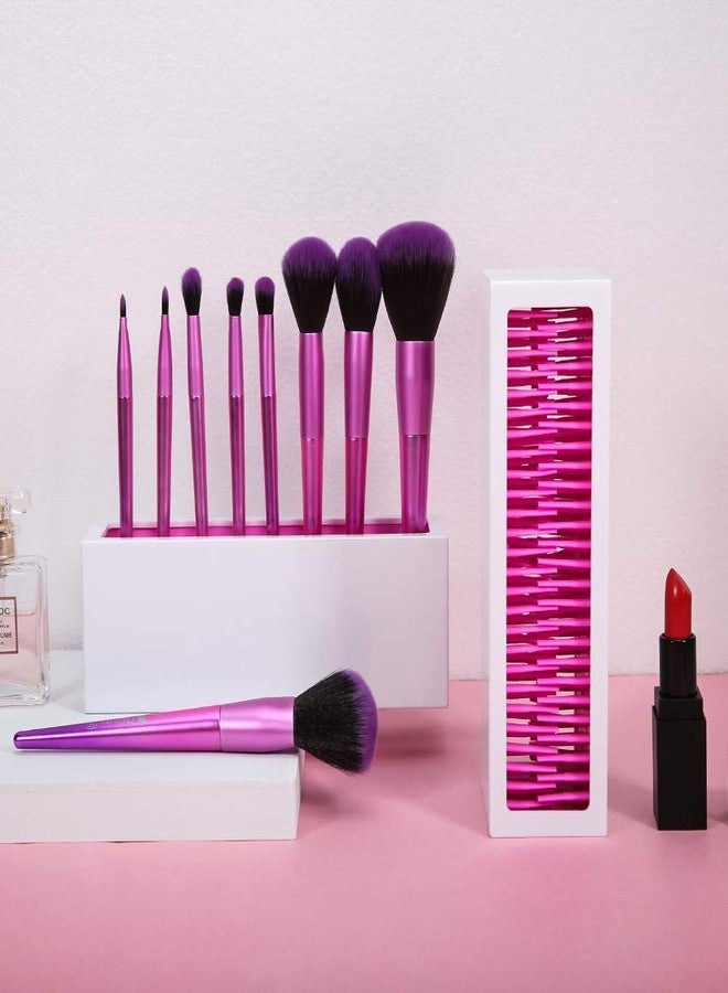 CARTSHOPPER Makeup Brush Storage Holder Organizer Professional Silicone Air Drying for Countertop Display Container Cosmetics Brushes Storage Solution - Image 2