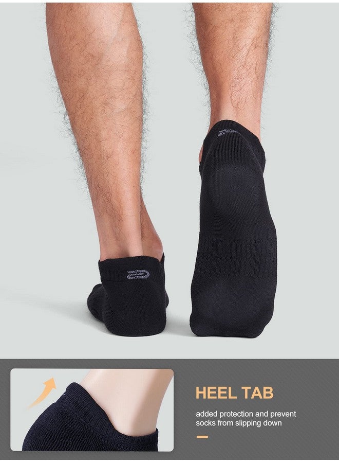 سي إس سيلر سبورت جوارب رياضية للجري من CS CELERSPORT بطول الكاحل مع لسان رياضي منخفض للرجال والنساء (6 أزواج)، مقاس كبير، أسود - Image 4