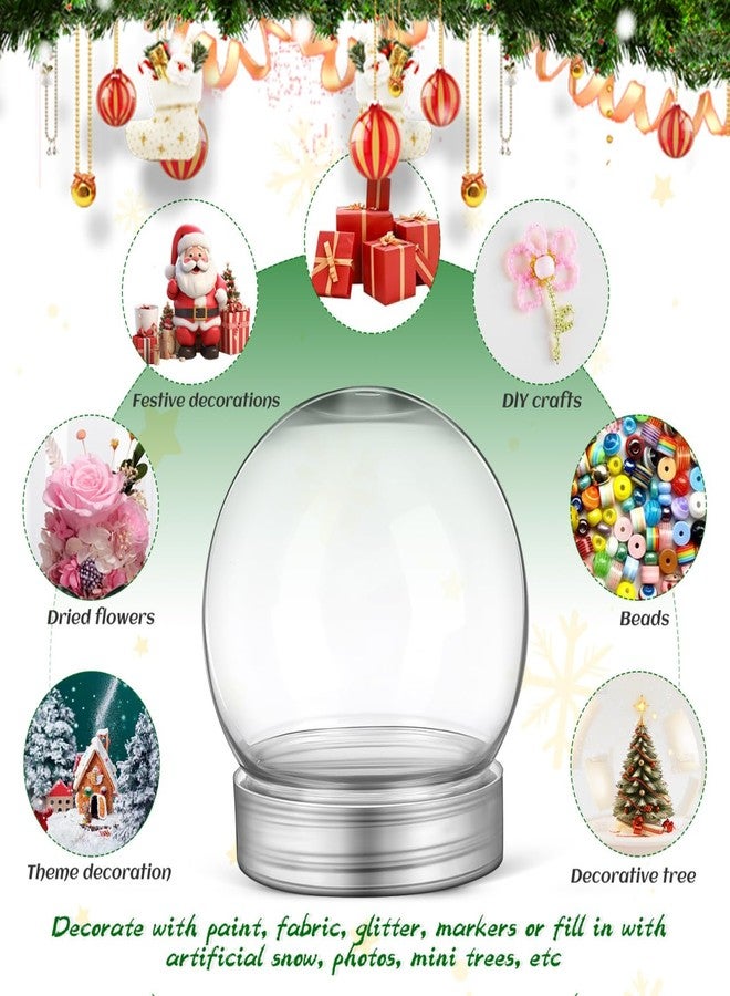 Artibetter 10pcs DIY Clear Plastic Water Globes with Cap for Crafting Snow Globe Kits Decoration and Fun DIY Projects - Image 4