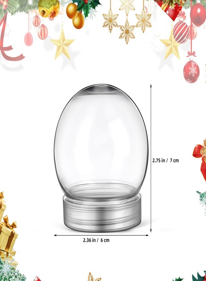 Artibetter 10pcs DIY Clear Plastic Water Globes with Cap for Crafting Snow Globe Kits Decoration and Fun DIY Projects - Image 2